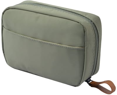 QTTVBTNA Make-up Tas – Kleine Reis Cosmeticatas voor Handtas – Toilettas – Waterdichte Beauty Bag – Ophangbaar –Compact & Draagbaar - 17.5x12x6cm - Groen