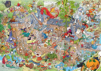 Zoekplaat 50 Sprookjes en 101 Dalmatiërs - Roland Hols - Unieke cartoon op plexiglas - 45 x 60 cm - 5 mm dik - inclusief 4 afstandhouders chroom (zilverkleurig)
