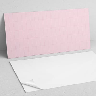 Coloray Wandpanelen Zelfklevend - Gladde tegels in een raster PVC Wandpaneel - 100 cm x 50 cm - Roze Wandbekleding Zelfklevend - 1 stuk - Texturen Wandpanelen Zelfklevend - Wandpanelen Keuken - Wandpaneel Badkamer