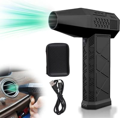 Elektrische Bladblazer - Mini Turbo Fan - Apparaten Reinigen - Magnetisch Mondstuk - 130.000 RPM - Zwart