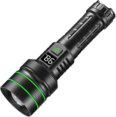 longziming -LED-Zaklamp - powerbank functie Zaklamp - zaklamp - 2000 Lumen - Extreem Helder Met Zoomfunctie En LCD-Display - 1 Stuks - Voor Outdoor En Noodgevallen - Zwart