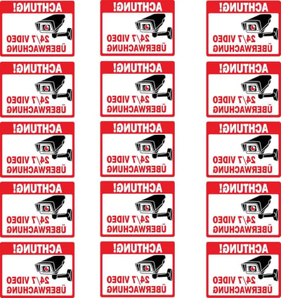Waarschuwingsstickers Videobewaking - Camerabewaking Bord - Diefstal Afschrikken - UV-bestendig Waterdicht - 15 stuks 6.5x8.5 cm - Rood