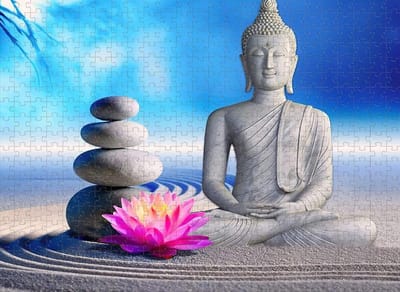 Houten Puzzel - Volwassen Speelgoed - Ontspannende Hobby - 2000 Stukjes - 75 x 105 cm - Boeddha Lotus