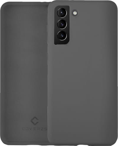 Coverzs Luxe Liquid Silicone Case geschikt voor Samsung Galaxy S21 Plus - Donkergrijs - Grijs - Dark Grey - Siliconen hoesjes geschikt voor Samsung Galaxy S21 Plus hoesje - Silicone case beschermhoes - Backcover hoes