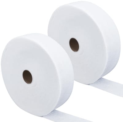 2 Rollen Jelly Roll Batting Strip 6,35 cm x 65,92 meter Polyester Blend Batting Stof Strips Wit Upholstery Geponst Katoen Blend Doek voor Gevlochten Dekens Naalden DIY Naaiprojecten