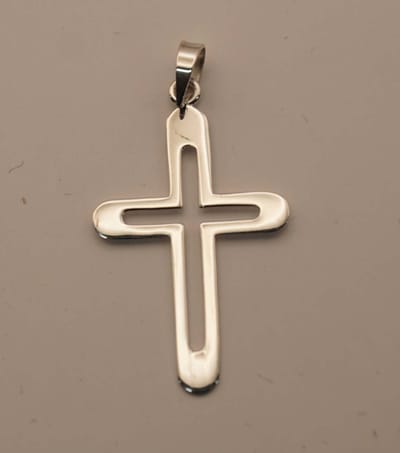 Zilveren hanger kruis - sterling zilveren hanger kruis opengerwerkt - bedel kruisje voor aan ketting - kruisje voor aan collier - kleine hanger van een kruisje - gelovige hanger