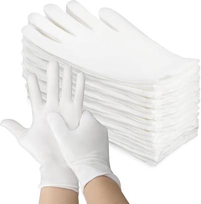 15 paar Katoenen handschoenen - 21×9×8 cm - Herbruikbaar - Werkbescherming - Voor knutselen, tuinieren en formeel gebruik - Unisex - Wit