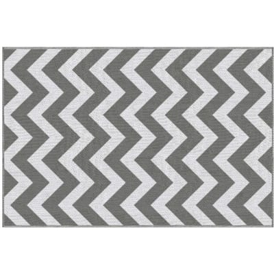 4goodz Waterbestendig Buitenkleed met Draagtas 121x182 cm - Grijs/Wit