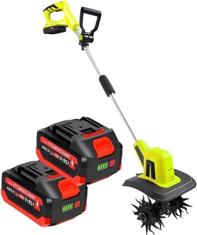 Draadloze Tuinrotavator - Elektrische Grondbewerker - Tuinwerk Vereenvoudigen - 4 Stalen Messen - 25cm Werkbreedte - Zwart