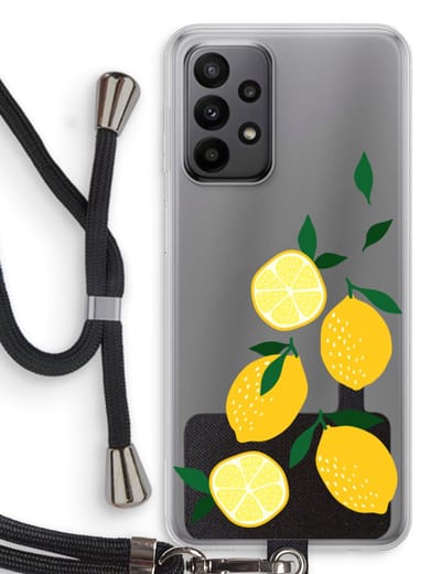 Case Company® - Hoesje met koord geschikt voor Samsung Galaxy A23 hoesje met Koord - You're my lemon - Telefoonhoesje met Zwart Koord - Bescherming aan alle Kanten en Over de Schermrand