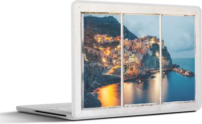 Laptop sticker - 14 inch - Doorkijk - Zee - Italië - 32x5x23x5cm - Laptopstickers - Laptop skin - Cover