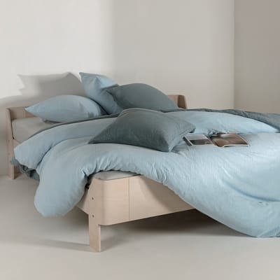 Casilin - Strijkvrij Dekbedovertrek Mousseline - 140x220 - Inclusief Bijhorende Kussensloop - 1 Persoons - 100% Tetra Katoen - Licht Blauw