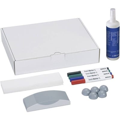 Maul Whiteboard accessoireset 6386099 (b x h) 238 mm x 58 mm Doos incl. 4 whiteboardmarkers, wisser, reiniger, 5 ronde magneten