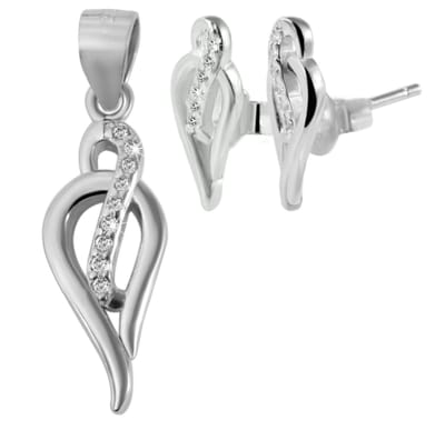 AKZENT Akzent dames-sieradenset "Cecilia" van 925 Sterlingzilver, gerhodineerd, duurzaam