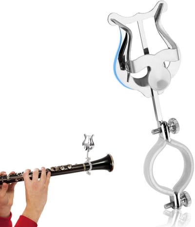 Verstelbare klarinet bladmuziekhouder 15,2 cm - lichtgewicht & duurzaam - geschikt voor paradebands, beginners en professionals