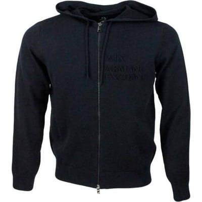 Armani Exchange Effen Kleur Rits Casual Hoodie Heren hoodies Blauw 6RZE1B-ZMX8Z-1200 XS black