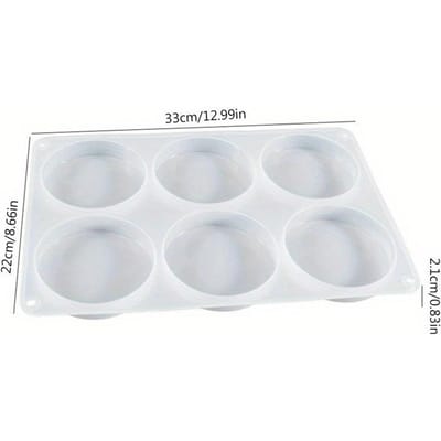 1 moule rond extra profond en résine, 6 cavités moule en silicone pour ornement pour résine époxy, DIY dessous de verre, blanc 1pc