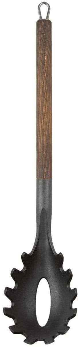 Orion Zwart Thermoplastisch en Hout-Look Handvat Spaghetti Opscheplepel 33,5 cm