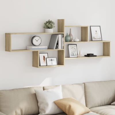 vidaXL - Wandschap - 167,5x18x68 - cm - bewerkt - hout - sonoma - eikenkleurig