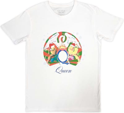 Queen - Snowflake Crest Heren T-shirt - S - Wit