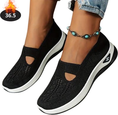 Livano Schoenen Dames - Sneakers - Comfortabel - Slippers - Casual - Volwassen - Zwart - Maat 36.5