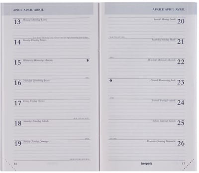 Brepols agenda vulling 2026 - BREPLAN [0.774] - VULLING - 1 week op 1 pagina - Weekoverzicht - Navulling - 9 x 16 cm