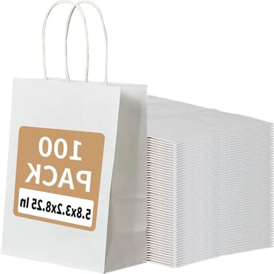 Papieren Cadeauzakjes - Winkelzakjes Kraft - Feestelijke Presentatie - 100% Gerecycled Papier - 13x20 cm - Wit