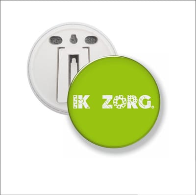 Button Met Clip 58 MM - Ik Zorg - Lime
