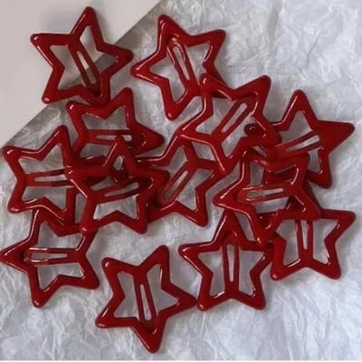 20 stuks/lot nieuwe rode ster klikclip voor meisjes, waterdruppelvormige haarspeldjes, zwarte haarspeld, zilveren haarclip accessoires voor dames, kawaii BB clip 5.5x2cm gray