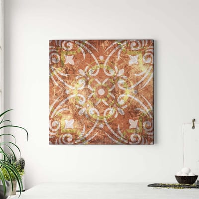 Canvas print DD123306 Ornament A.S. Création 0,5 x 0,5 m Oranje / Terracotta Kantoor Hal/Gang Keuken Slaapkamer Woonkamer