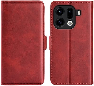 MobyDefend Hoesje - Geschikt voor Oppo Find X9 Pro - Luxe Wallet Book Case (Sluiting Zijkant) - Rood