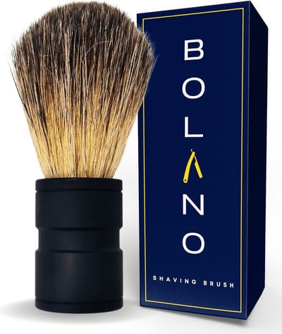 Bolano® Premium Duurzaam Scheerkwast Black Steel - Moderne scheerkwast voor mannen en vrouwen - 100% soepel haar voor een optimale verdeling
