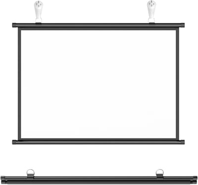 Draagbaar Projectiescherm - Filmscherm Beamer - Thuisbioscoop Kantoor - Handmatig Neerklapbaar - 30-72 Inch - Zwart