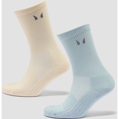 MP Reflecterende Hardloopsokken (2 Paar) - Boter/Babyblauw - UK 2-5