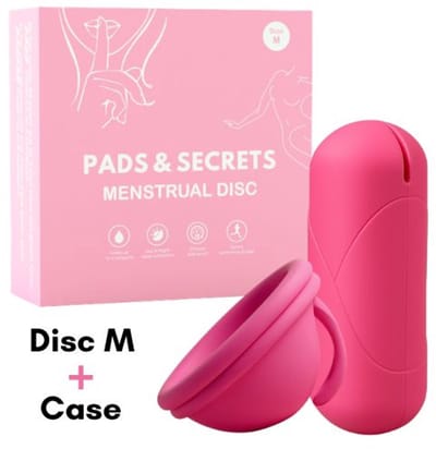 Pads & Secrets - Menstruatiedisc Maat M inclusief hoesje - Herbruikbare Menstruatie Disc Menstruatiedisk Disk - menstruatiecup - cup