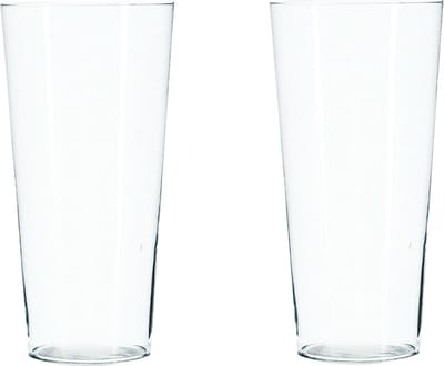 Atmosphera bloemenvaas - 2x - Conisch model - transparant - glas - H30 x D14 cm