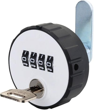 Famanu – Combinatieslot, rond cam-lock, 4-cijferig, resetbaar, weerbestendig, geschikt voor meubels, lockers en opslagkasten