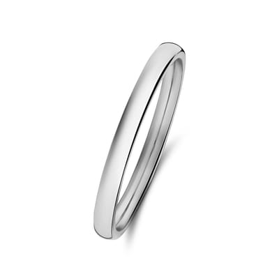 Lucardi Dames Stalen ring 2mm - Ring - Staal - Zilver - 16 / 50 mm