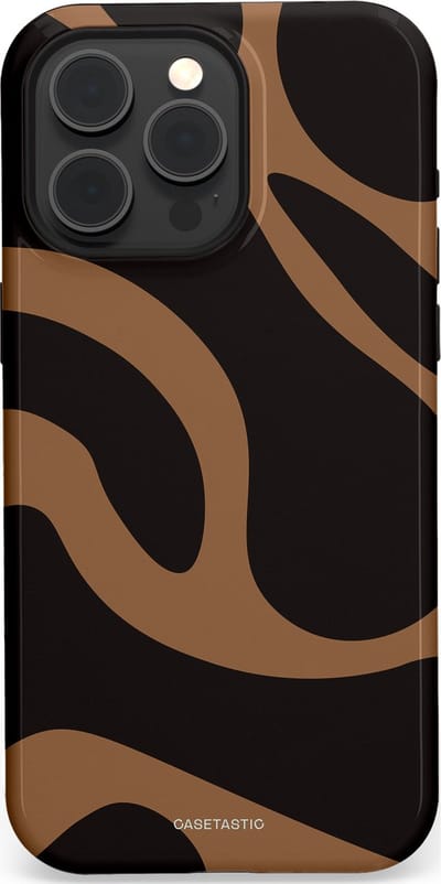 Casetastic Hoesje Geschikt voor Apple iPhone 15 Pro Max Magsafe - Stijlvolle Beschermende Duo-layer Case - Chocolade Golven
