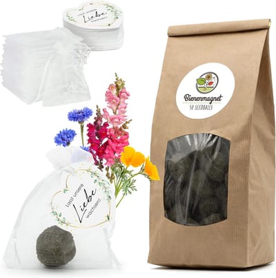Flower Seed Bombs voor Gasten - Uniek Huwelijks Cadeau - Set van 50