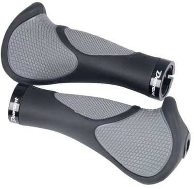 Rieba® Handvatten Fiets - Ergonomische Handgrepen - Binnendiameter 22.2 mm - Zeer Comfortabel - Rubber - Zwart / Grijs