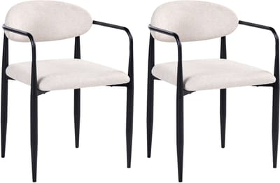 TANEVIK - Eetkamerstoel set van 2 - Lichtbeige - Polyester