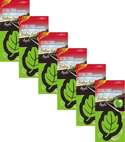Auto Shine - Luchtverfrisser auto – Appel – 6 stuks Voordeelverpakking - Geurverfrisser - Geurboom – Geurblad – Luchtverfrisser Set – Geurboom Set