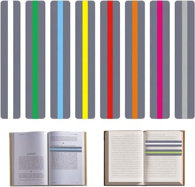 Leeslinialen Kinderen - Leesstrips Markeringen - Oefenen met Lezen - 8 Kleuren Keuze - 11.3 x 10.4 cm - Meerkleurig