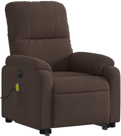 Massagestoel - Relaxfauteuil - Zetel - Sta op stoel elektrisch - Stof - 1 persoons - Met armleuning - Zeer comfortabel - Elektrisch - Bruin