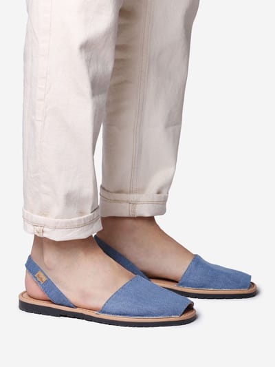 Denim sandalen voor heren met leren binnenzool | GRAU-TX