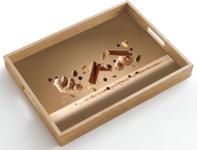 Dienblad hout 50x35 cm - Schootdienblad - Specerijen - Zweven dynamisch - Geurassociaties - Borrelplank rechthoek - Plateau dienbladen