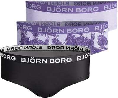 Björn Borg - Meisjes - Leopard Hipster 3-Pack - Multicolour/Paars/Zwart - Maat 110-116