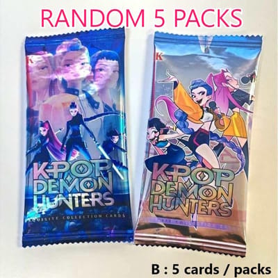 nieuwe 5 stuks/pak Kpop Demon Hunters Kaarten Engelse Versie Kinder Speelgoed Set Kaarten Anime Cartoon Perifere Verzamelkaarten