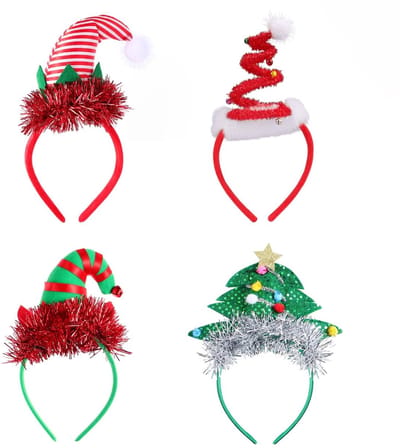 Dailygoods- Kersthaarband 4 Stuks - Hoofdbanden voor Volwassenen/Kinderen - Hoogwaardig Materiaal - Antislip - Zacht en Comfortabel - Ideaal Kerstcadeau - Feesthoofddeksel